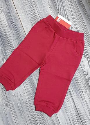 Спортивні штани на дівчинку kanz 68 см 6 місяців з легким начосом червоні1 фото