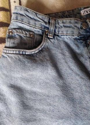 Брендовые джинсы джинси джинсовые штаны с высокой посадкой завышенной талией zara широкие8 фото
