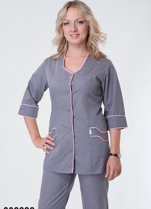 Костюм медицинский, серый, х/б-батист, р. 40-66; женская спецодежда, 892233