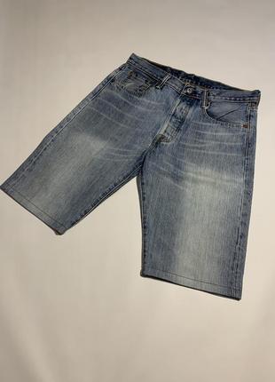 Мужские оригинальные светлые джинсовые шорты levi’s 501 32 m3 фото