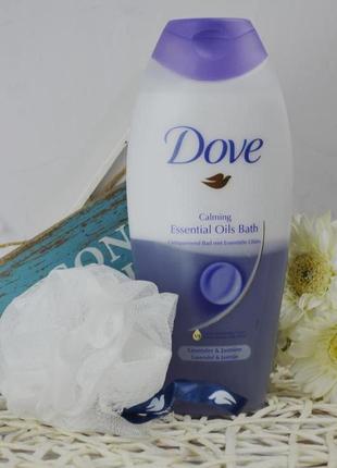 Заспокійлива засіб на основі ефірних масел лаванди, жасмину essential oils bath dove