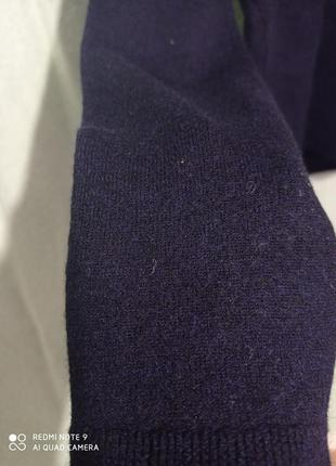 Шерстяной мериносовая шерсть свитер темно-синяя плотная меринос мерінос вовна вовняний меріносова4 фото
