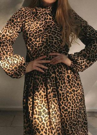 Леопардовое платье макси
