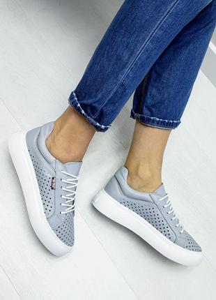 Кеды кожаные с перфорацией р36-41 кроссовки мокасины кеди шкіряні кросівки мокасини