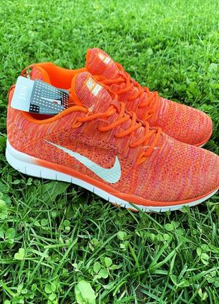 Кроссовки nike free flyknit orange2 фото