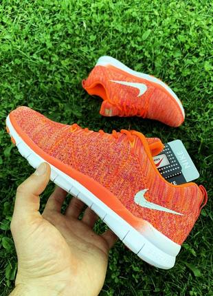 Кроссовки nike free flyknit orange1 фото