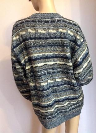 Полушерстяный тёплый мужской свитер в орнамент/50/brend commander3 фото