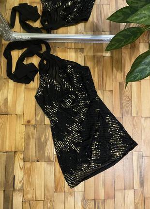 Чёрное платье - туника с пайетками sequin mania5 фото