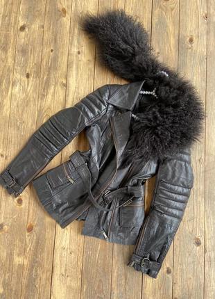 Фирменная стильная качественная статусная натуральная кожаная куртка косуха7 фото