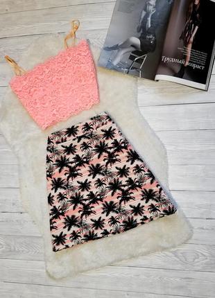 Ююка с пальмами topshop яркая юбка летняя спідниця пальми1 фото