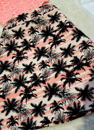 Ююка с пальмами topshop яркая юбка летняя спідниця пальми2 фото