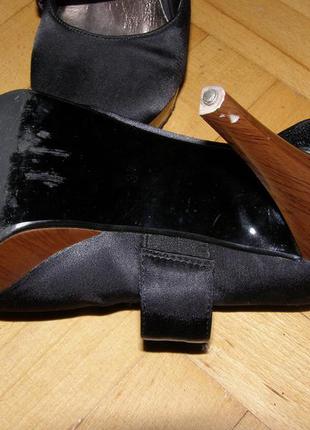 Нарядные черные туфли, платформа, каблук, размер. 374 фото