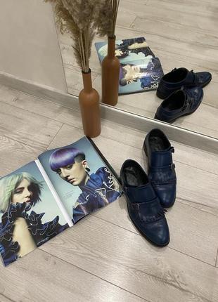 Navy boot-винтажные туфли-окфорды без шнуровки 💙1 фото