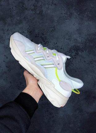 Женские кроссовки adidas ozweego white green5 фото