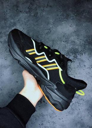 Женские кроссовки adidas ozweego black  green3 фото