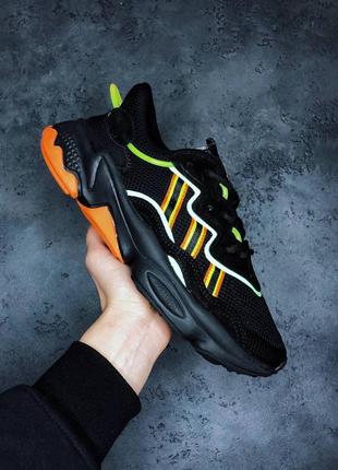 Женские кроссовки adidas ozweego black  green4 фото