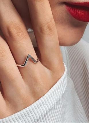 Кольцо серебро 925 покрытие стильное тренд колечко минимализм