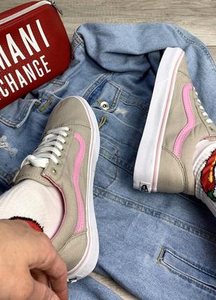 Кеди vans old skool grey/pink олд скул олдскул венс ванс венси4 фото