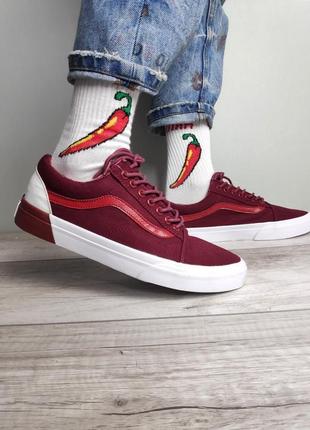 Топові кеди унісекс vans old skool бордові олд скул венс ванс ванси олд скул7 фото