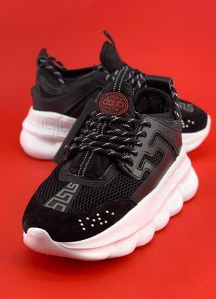 Кросівки унісекс chain reaction black/whit чорні з білим 36, 37, 38, 39
