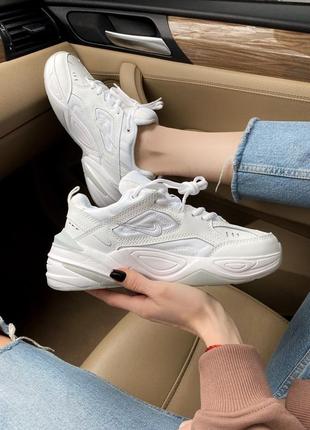 Топові кросівки nike m2k tekno white leather найк найкі білі шкіряні2 фото