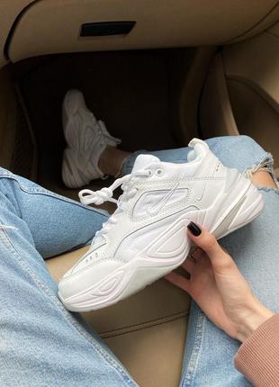 Топові кросівки nike m2k tekno white leather найк найкі білі шкіряні3 фото