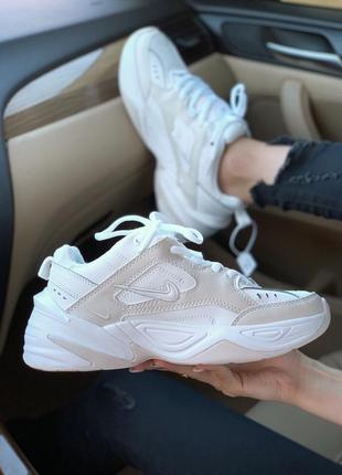 Топові кросівки nike m2k tekno summit white leather найк найкі білі шкіряні4 фото