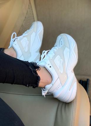 Топові кросівки nike m2k tekno summit white leather найк найкі білі шкіряні2 фото