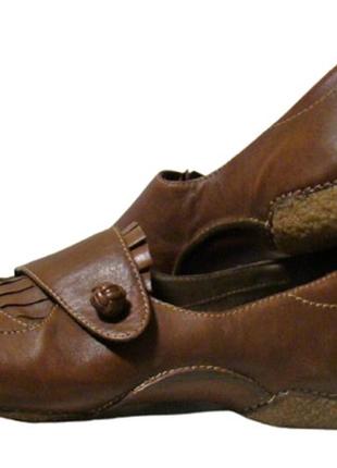 Туфли женские кожаные коричневые clarks2 фото