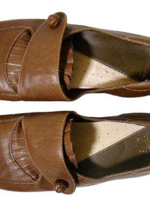 Туфли женские кожаные коричневые clarks3 фото