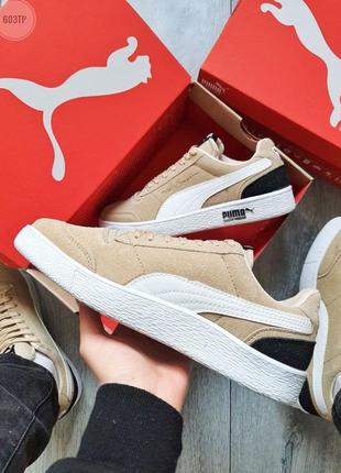 Puma suede beige  мужские кроссовки2 фото