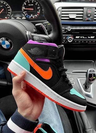 Кроссовки air jordan 1 mid multicolor