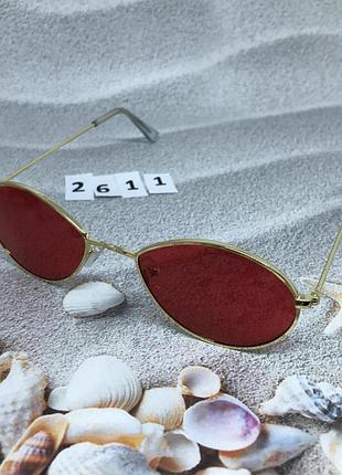 Червоні окуляри - крапельки в золотій оправі к. 2611