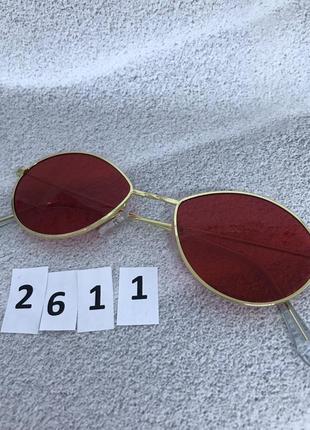 Червоні окуляри - крапельки в золотій оправі к. 2611