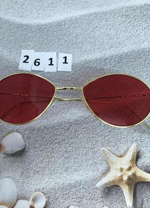 Червоні окуляри - крапельки в золотій оправі к. 2611