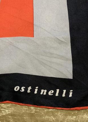 Шелковый платок косынка ostinelli с геометрический принтом italy шов роуля2 фото