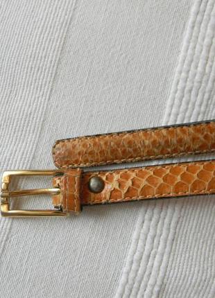Тонкий кожаный ремень поясок serpent d'élevage 74,5-86 см4 фото