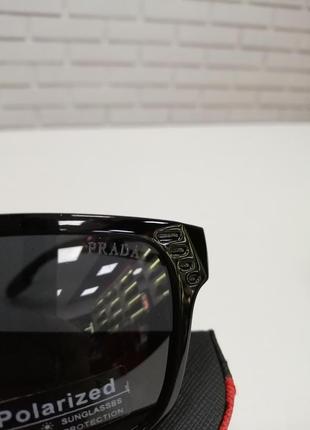Чоловічі сонцезахисні окуляри чорні з поляризацією6 фото
