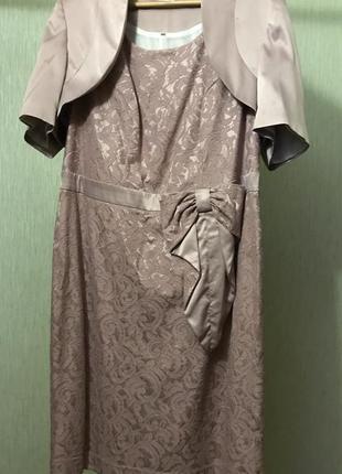 Нарядное гипюровое платье-футляр с болеро “petro soroka””1 фото
