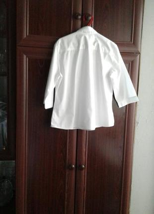Бавовняна білосніжна блузка сорочка з коротким рукавом 1/2 l.o.g.g швеція батал2 фото