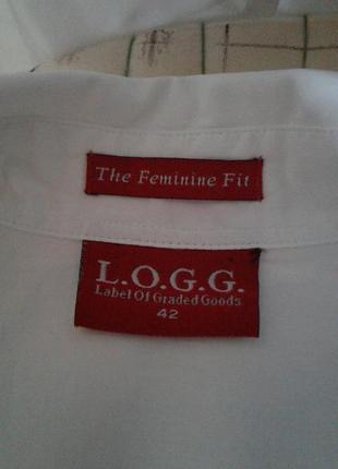 Бавовняна білосніжна блузка сорочка з коротким рукавом 1/2 l.o.g.g швеція батал8 фото