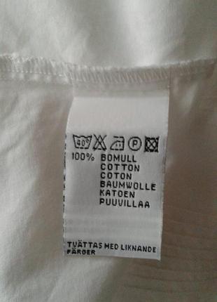Бавовняна білосніжна блузка сорочка з коротким рукавом 1/2 l.o.g.g швеція батал10 фото