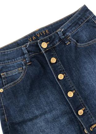 Джинсовая юбка на пуговицах спереди va vite  s