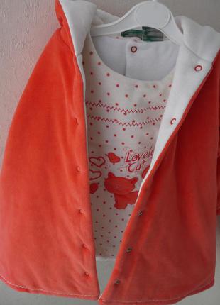 Яркий комплект пальто+платье для девочки3 фото