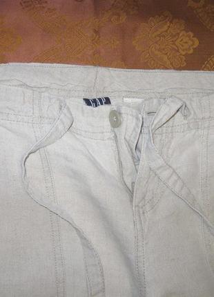 Льняные женские бриджи шорты ниже колен gap как новые разм s (44-46)4 фото