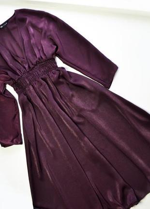 Оригінальне плаття з сатину з еластичною талією zara2 фото
