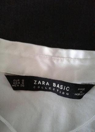 Белоснежная блузка рубашка школьная подростковая с длинным рукавом zara basic collection5 фото