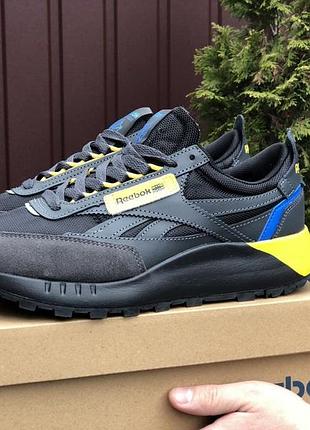 Reebok 🆕повсякденні чоловічі кросівки🆕чорні кросівки рібок на весну🆕чорна підошва