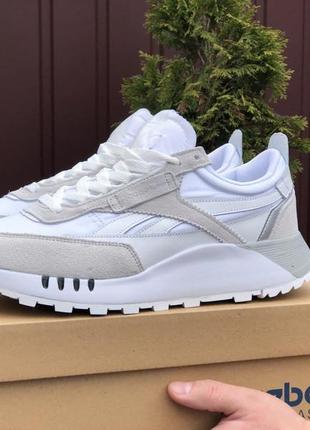 Reebok 🆕повсякденні чоловічі кросівки🆕білі кросівки рібок на весну🆕біла підошва