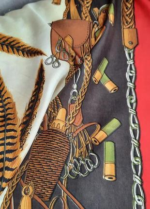 Шикарный винтажный платок "охота"9 фото